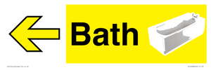 Bath dementia friendly yellow sign directional with arrows